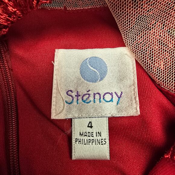 NEW NWT Women's Stenay Red Lace Sleeveless Cocktail Party Dress | Size 4 - Picture 11 of 12